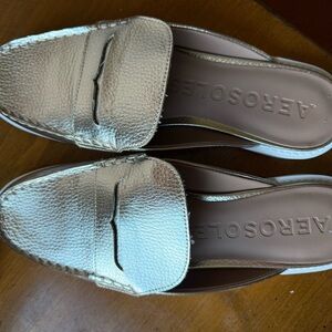 AEROSOLES Gold loafer slides